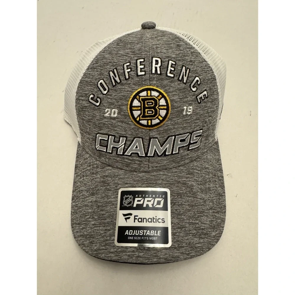 Men's Boston Bruins Fanatics Gray/White 2019 Eastern Conference‎ Champions Hat